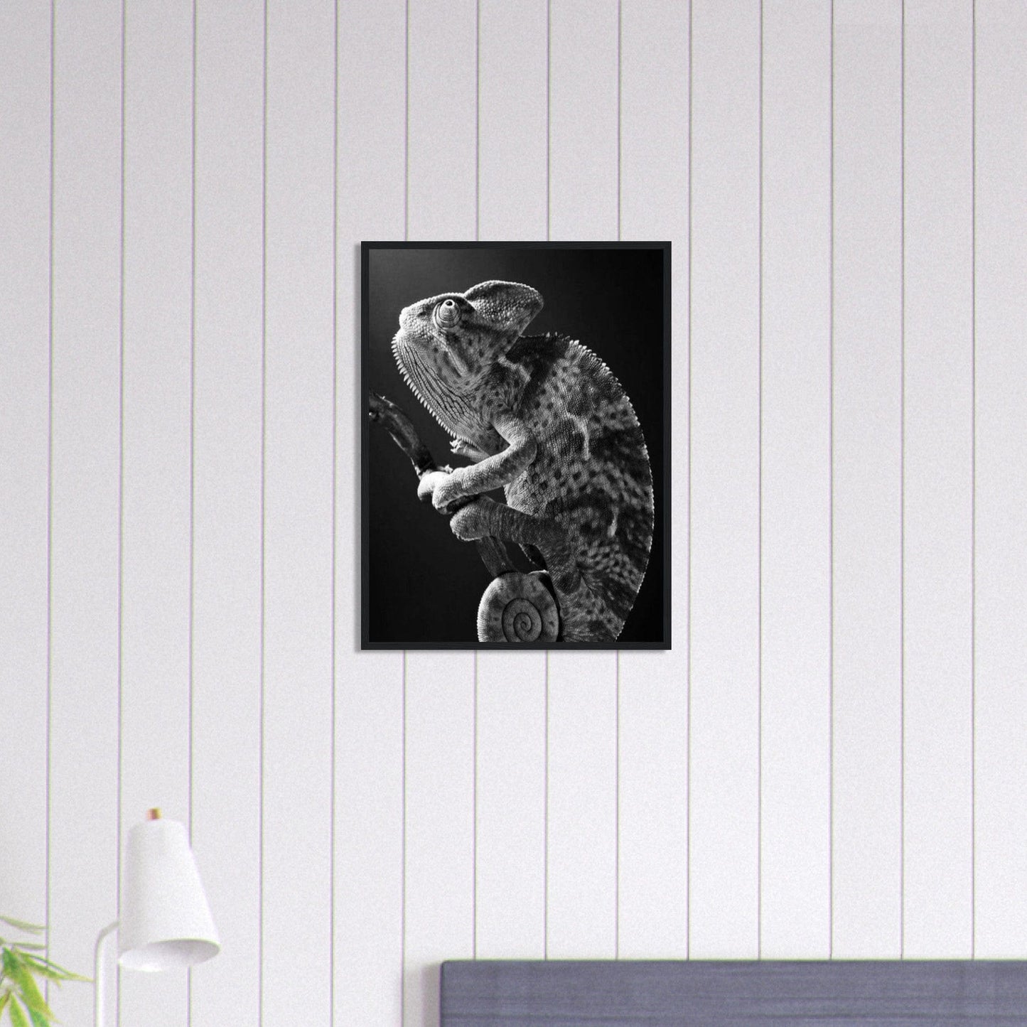 Canvanation Print Material 45x60 cm / 18x24″ Tableau Photo Noir Et Blanc-Animaux-Caméléon