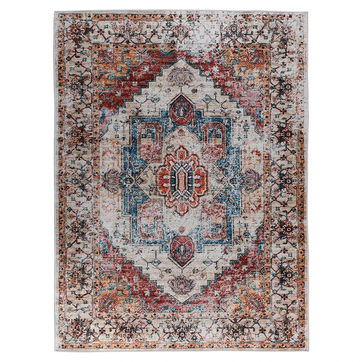 Canvanation Jaune / 153X244cm Tapis de Salon Perse – Design Tibetan avec Motif Floral Jacquard