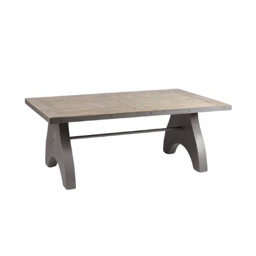 Canvanation Table basse industrielle en bois de manguier et métal finition gunmetal