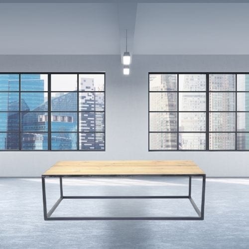 Canvanation Table Basse Industrielle en Bois Recyclé et Métal Noir : Design Vintage et Élégant