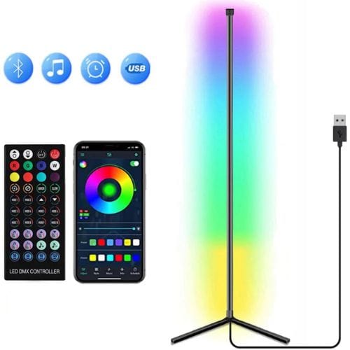 Canvanation Wifi 40 touches (noir) Lampadaire d’Angle Avec Controle Vocale