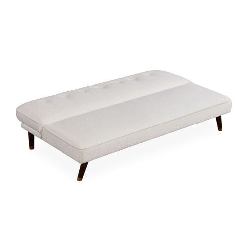 Canvanation Canapé Convertible Clic-Clac 3 Places en Tissu Bouclette Crème – Élégance et Confort Moderne