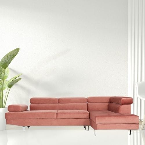 Canvanation Canapé d'Angle Rose – Confort, Élégance et Praticité pour Votre Salon