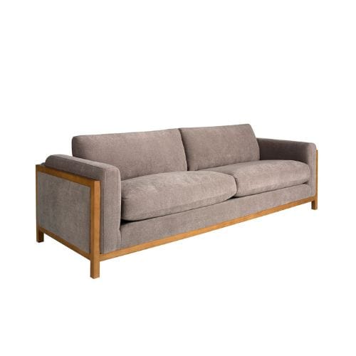 Canvanation Canapé 3 Places Marron – Design Moderne et Élégant avec Pieds en Bois Miel