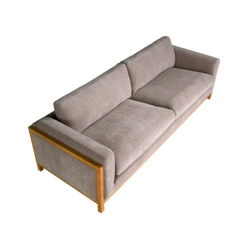 Canvanation Canapé 3 Places Marron – Design Moderne et Élégant avec Pieds en Bois Miel