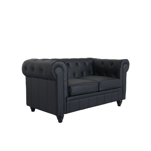 Canvanation Canapé Chesterfield Confortable 2 places en PU Noir