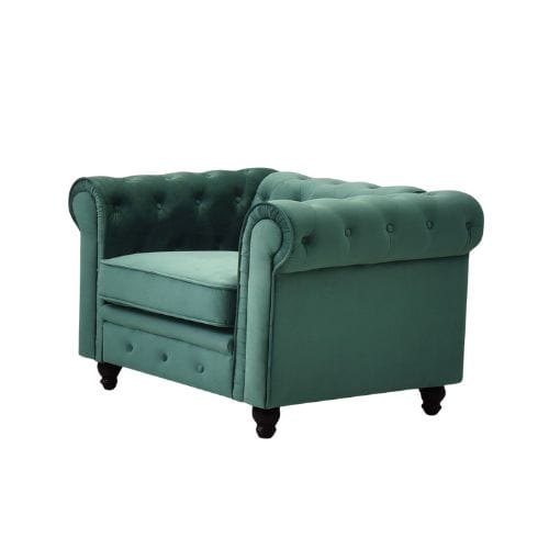 Canvanation Fauteuil Chesterfield Vintage – Élégance Rétro et Confort Intemporel