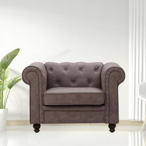 Canvanation Fauteuil Chesterfield Vintage – Élégance Rétro et Confort Intemporel