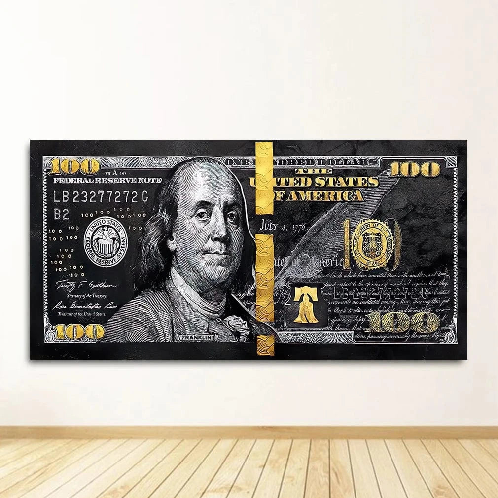 Canvanation 9036XX14 / 60x120cm Affiche Pop Art Billet De Banque Benjamin Franklin