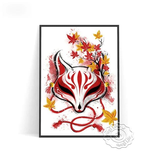 Canvanation K / 60x80cm Affiche Japonaise Rouge Noir Vintage