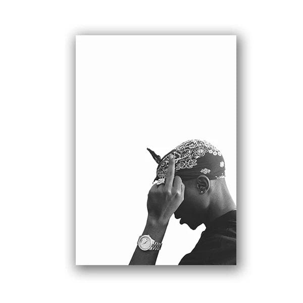 Canvanation C7Q146 Style A / A3 30x42 cm No Frame Affiche Rap Tupac Shakur Noir Blanc Photographie