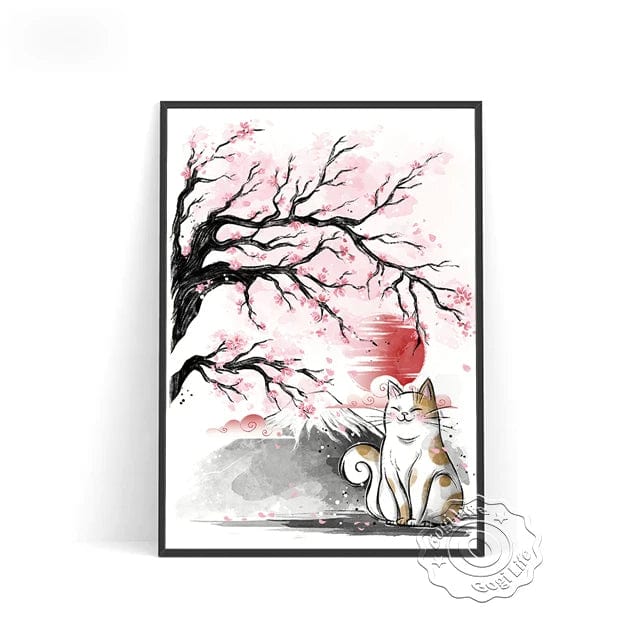 Canvanation C / 60x80cm Affiche Japonaise Rouge Noir Vintage