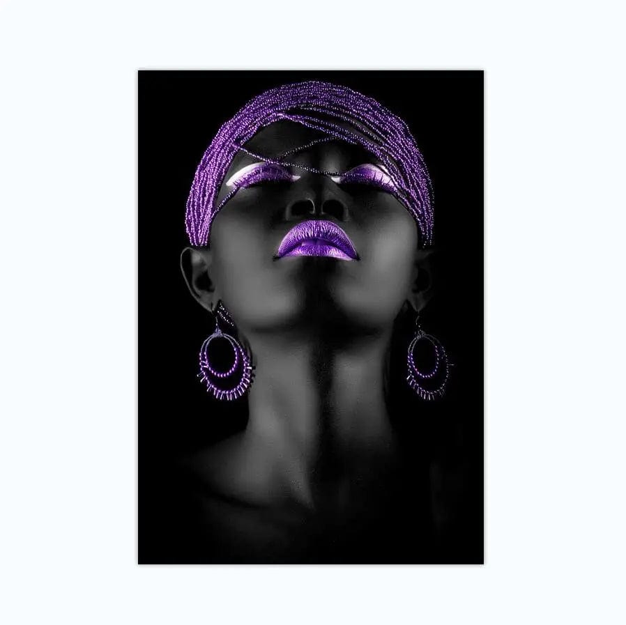 Canvanation PA357-Blue / 70x100cm Affiche Femme Africaine Noir Coloré