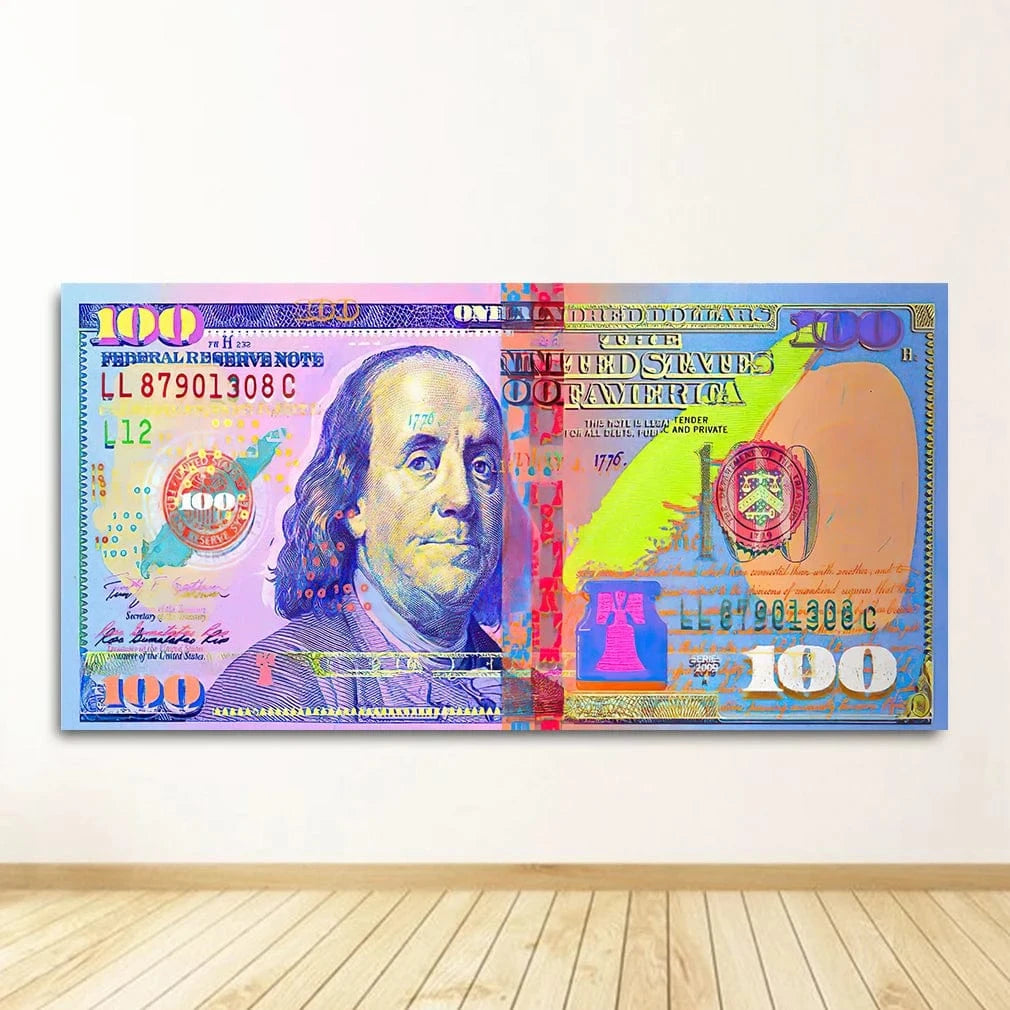 Canvanation 9036XX02 / 60x120cm Affiche Pop Art Billet De Banque Benjamin Franklin
