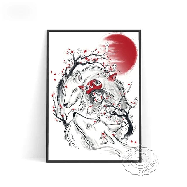 Canvanation I / 60x80cm Affiche Japonaise Rouge Noir Vintage