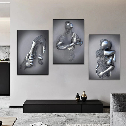 Canvanation Affiche Statue Romantique Couple