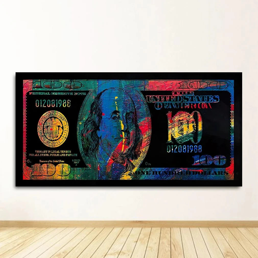 Canvanation 9036XX08 / 60x120cm Affiche Pop Art Billet De Banque Benjamin Franklin