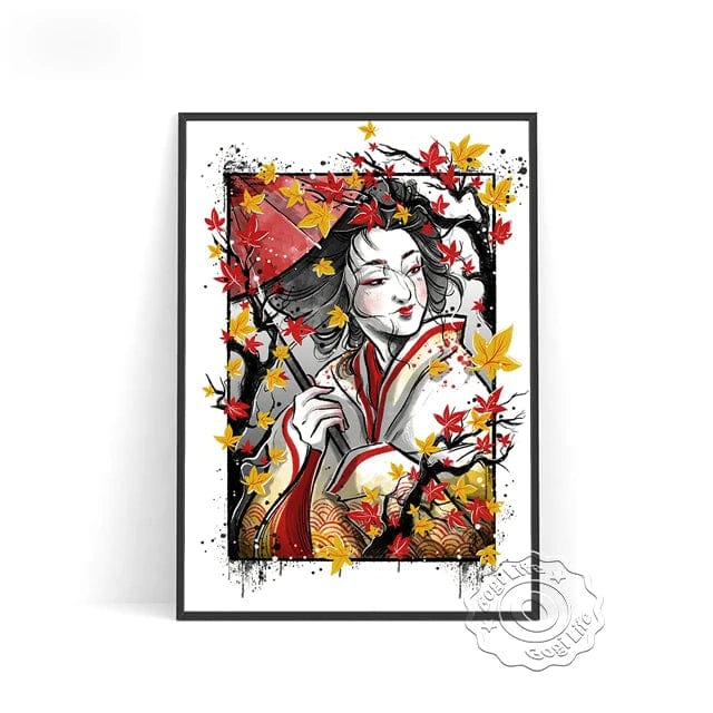 Canvanation A / 60x80cm Affiche Japonaise Rouge Noir Vintage