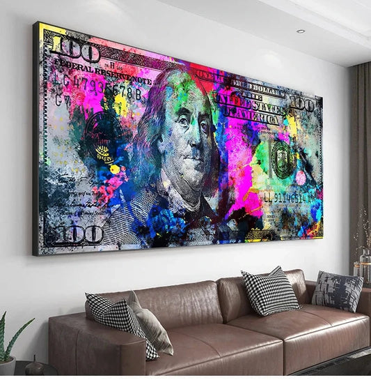 Canvanation Affiche Pop Art Billet De Banque Benjamin Franklin