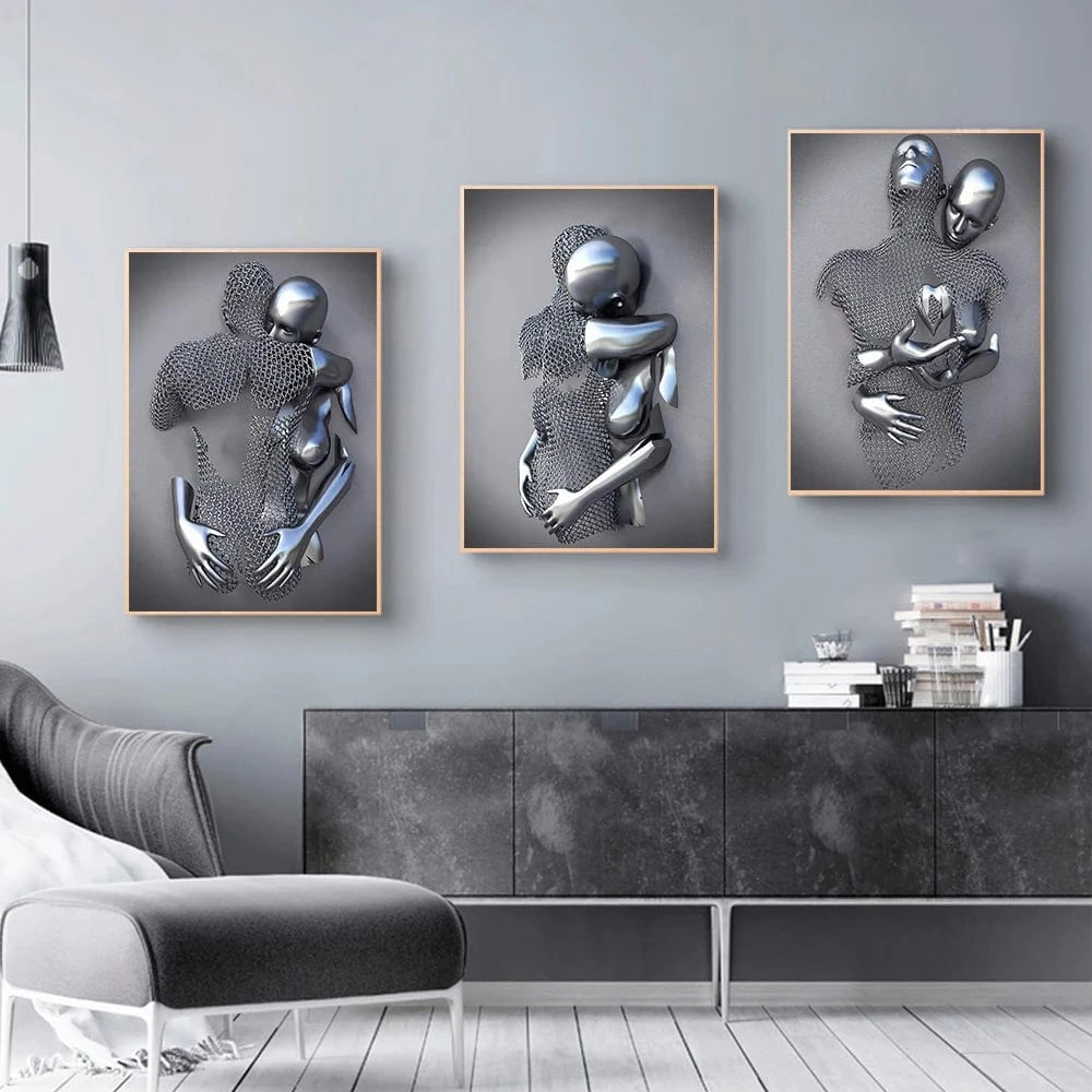 Canvanation Affiche Statue Romantique Couple