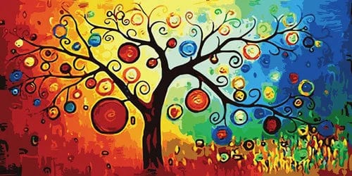 Canvanation 1 / 70x140cm Affiche - Arbre De Vie Coloré
