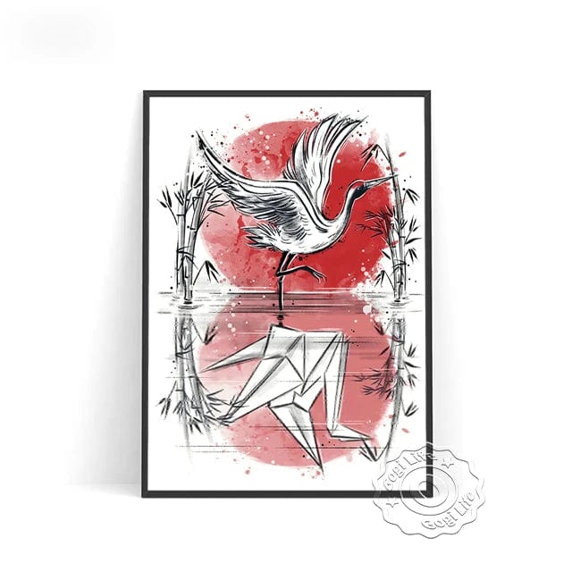 Canvanation F / 60x80cm Affiche Japonaise Rouge Noir Vintage