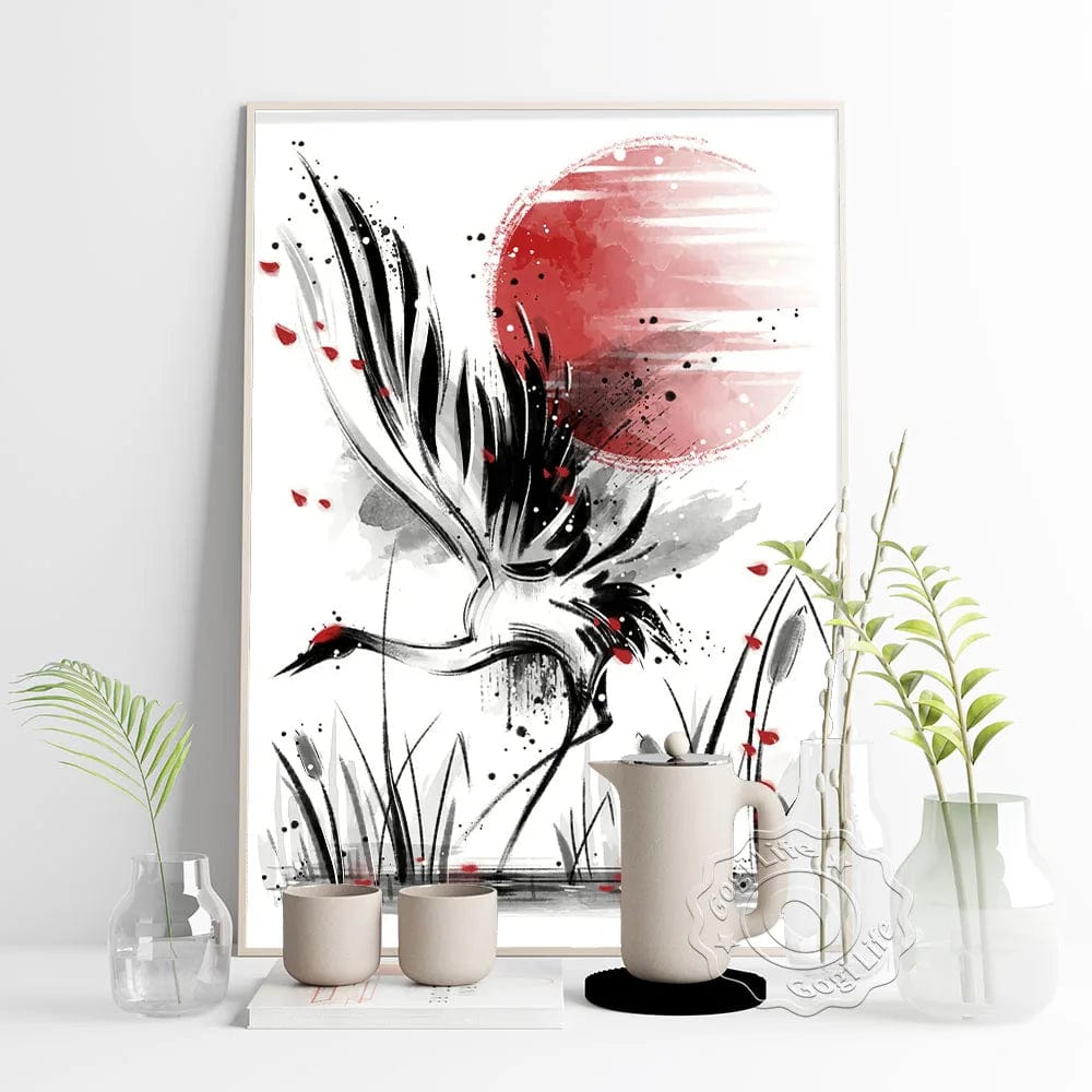 Canvanation Affiche Japonaise Rouge Noir Vintage