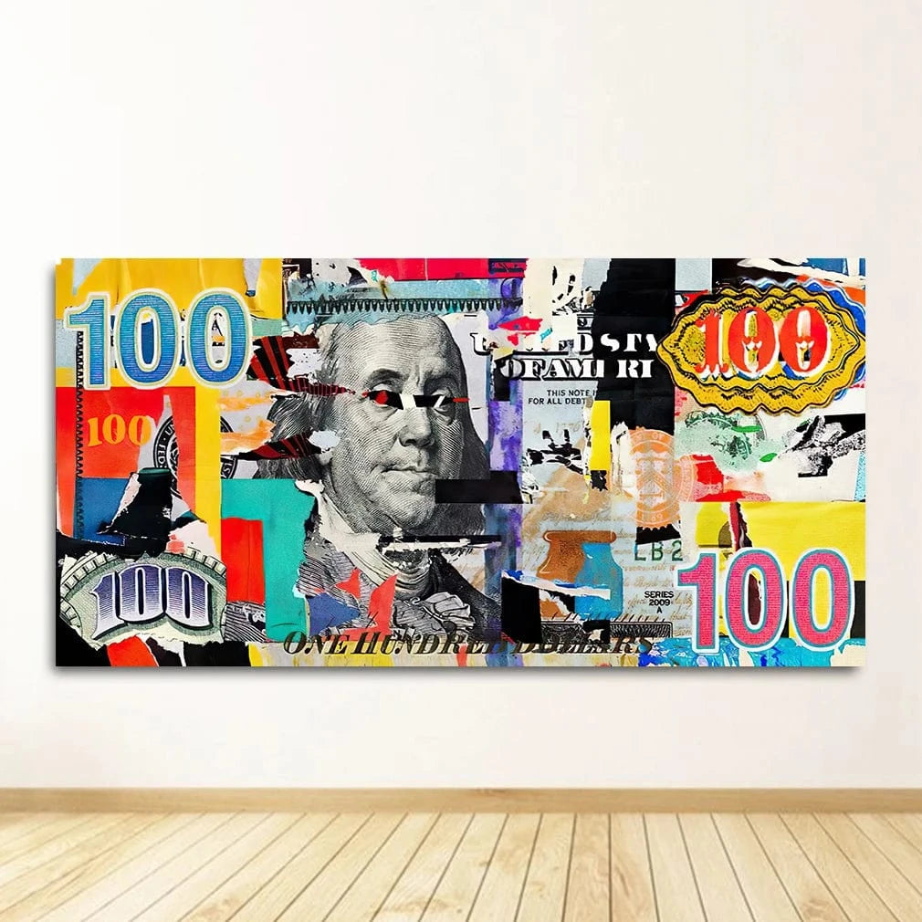 Canvanation 9036XX05 / 60x120cm Affiche Pop Art Billet De Banque Benjamin Franklin