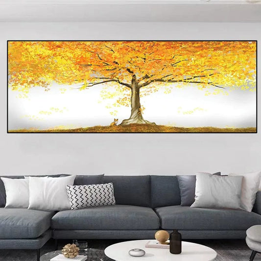 Canvanation Affiche Arbre De Vie Orange / 50x150CM Affiche Arbre De Vie Orange