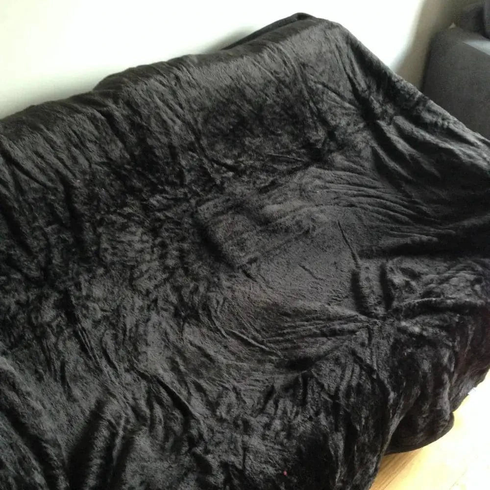 Canvanation Plaid Polaire Noir – Ultra-Doux, Anti-Boulochage et Portable pour Adultes