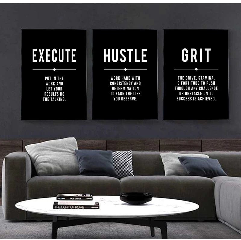 Canvanation Affiche Motivation Chambre Grind Hustle Success