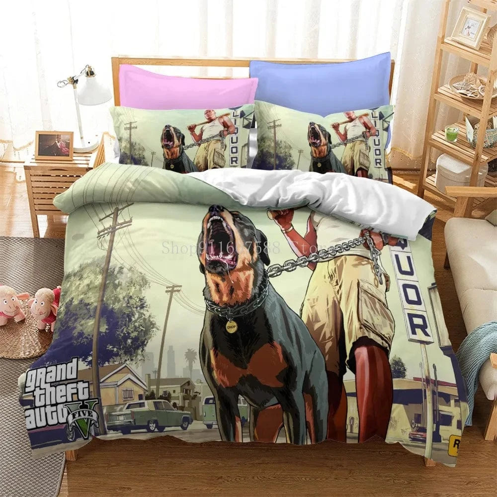 Canvanation 6 / 260x220cm Housse De Couette - Video Game GTA V Set 3D, Grand Theft Auto 5