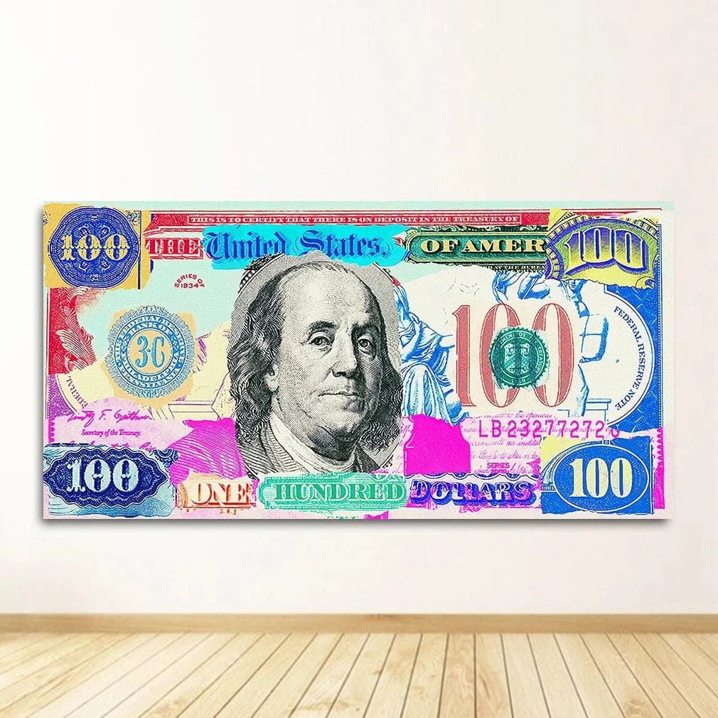Canvanation 9036XX04 / 60x120cm Affiche Pop Art Billet De Banque Benjamin Franklin
