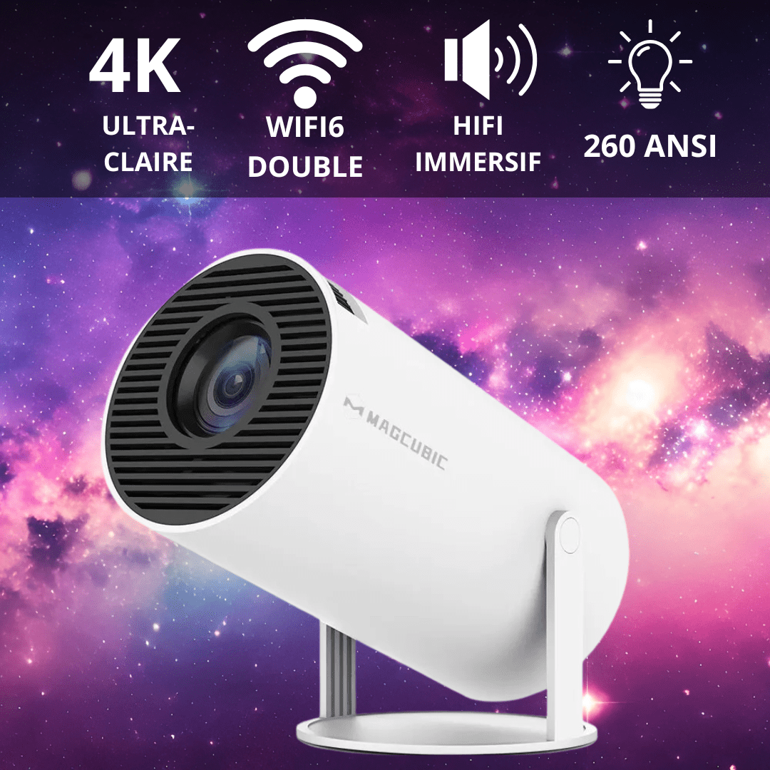 Canvanation HY300 / EU Projecteur Cinéma Pro 4K HD Android 11 Dual Wifi6