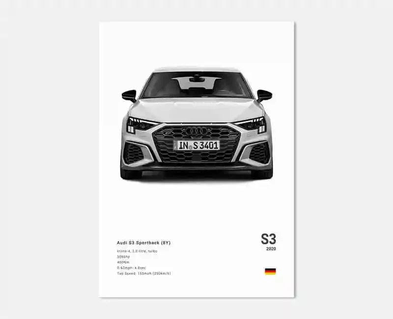 Canvanation 16 / 50x75cm Affiche Voiture Allemande Rs3 R8 C8 GTR SUV