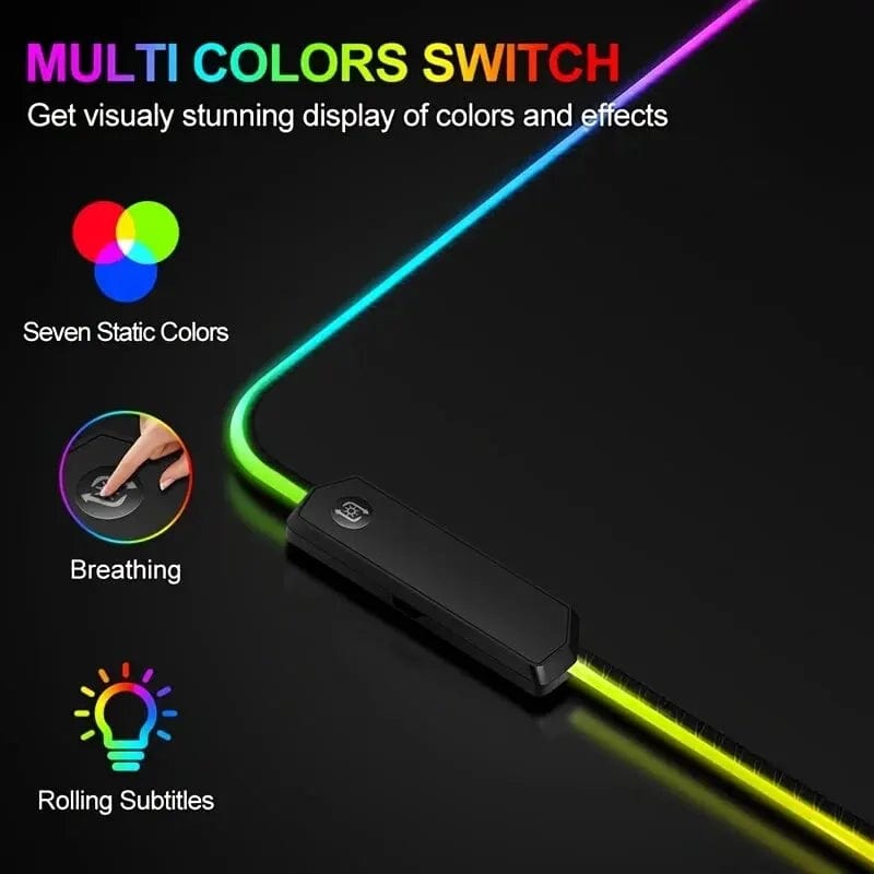 Canvanation Noir Tapis De Souris - Led Changement De Couleur Automatique RGB