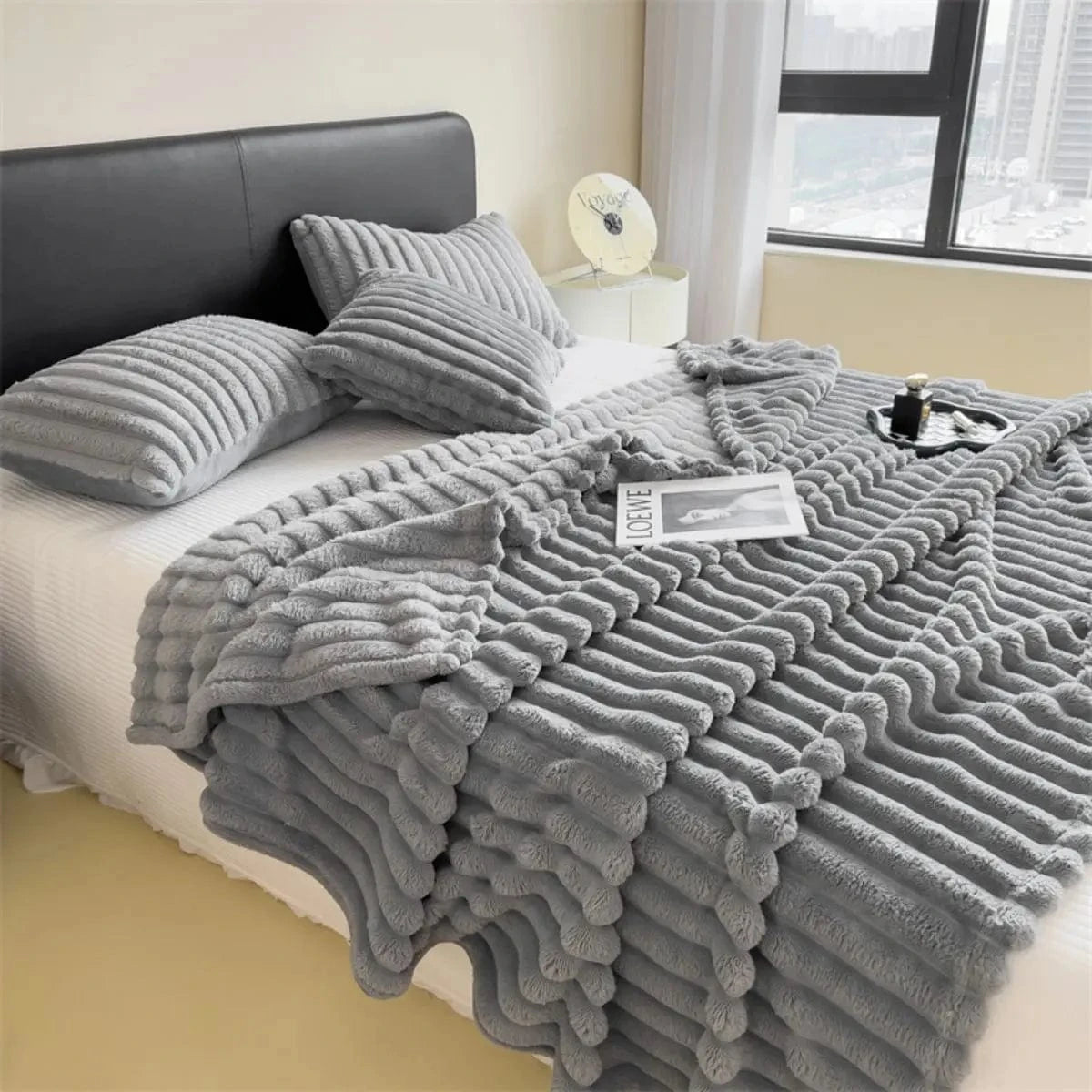 Canvanation Gris / 100x150cm Couverture Polaire En 100% Polyester