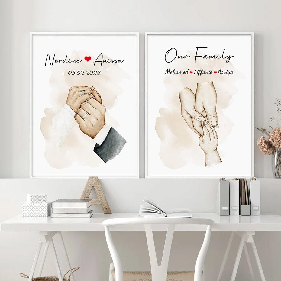 Canvanation Cadre Personnalisé Famille Poing Mains