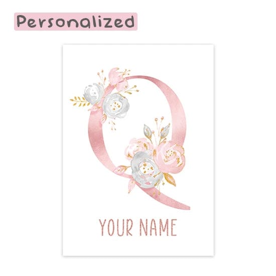 Canvanation Letter Q / 40x60cm Affiche Prénom Personnalisé Pour Chambre Fille