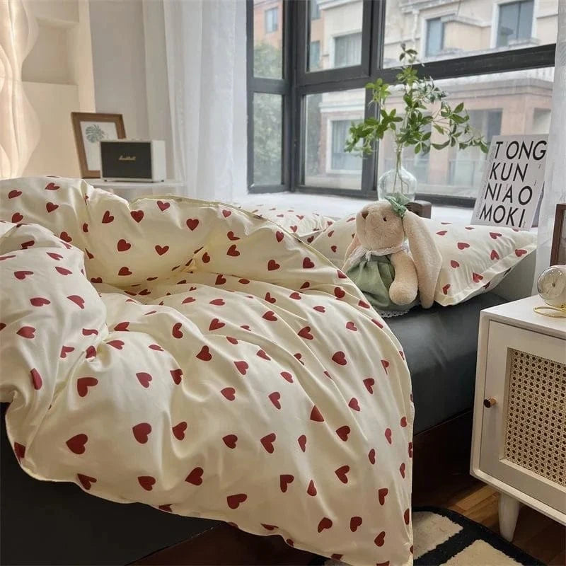 Canvanation Housse De Couette - Coeur Rouge