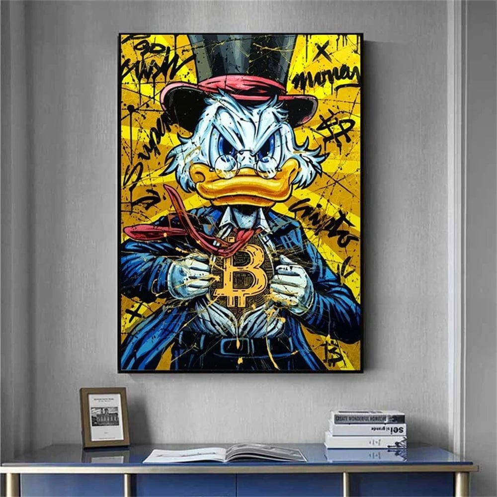 Canvanation Affiche Street Art Bitcoin Crypto Picsou Donald