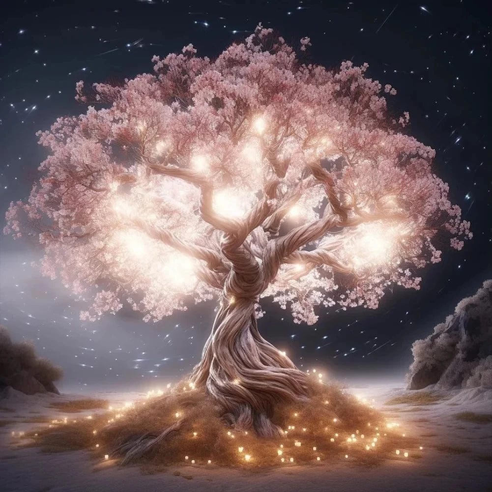 Canvanation PF30004 / 20x20cm Sans Cadre Poster Éclat éternel : Un Arbre de Vie en Blanc