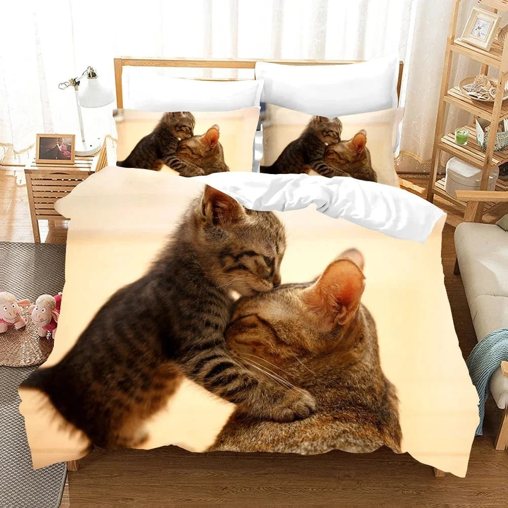 Canvanation 8 / 180x210cm 3pcs Housse De Couette - 3D Cute Chat