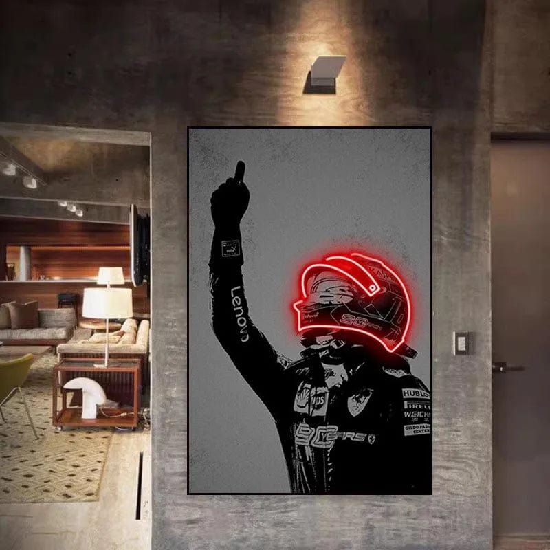 Canvanation Affiche Casque De Moto Neon