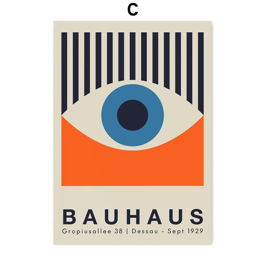 Affiche Bauhaus Orange Abstrait Poster