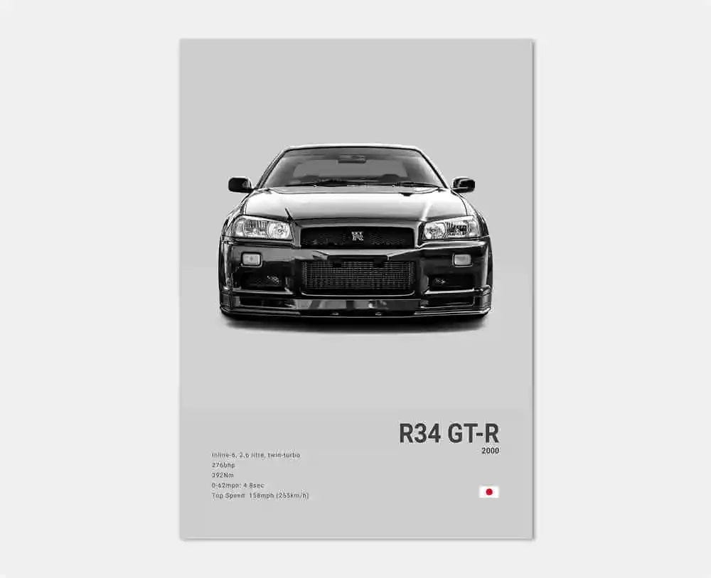 Canvanation 8 / 40x60cm Affiche Voiture Pop Noir Et Blanc Japon