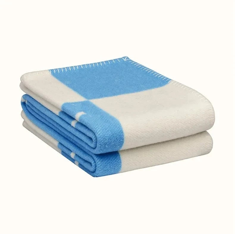 Canvanation Bleu / 135x180cm Couverture Chauffante de Luxe en Cachemire - Alliez Élégance et Confort