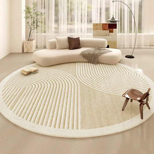 Canvanation Tapis De Salon Rond Beige Salon
