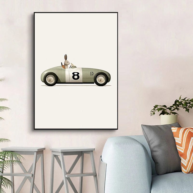 Canvanation Affiche Voiture Drôle Anime Animaux