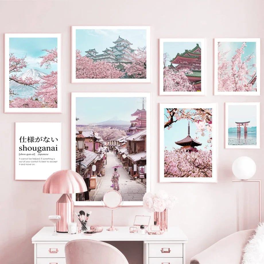 Canvanation Affiche Japonais Tokyo Cherry Mount Fuji Miyajima